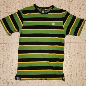 Lrg Lifted Research Group Multi Color Stripe Slim Fit T Shirt Vintage Y2K
